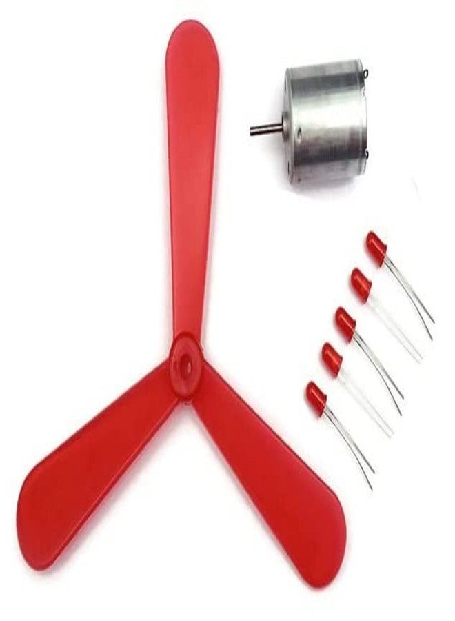 ESPtronics مجموعة مولدات دينامو كهربائية من ERH India، محرك ألعاب يعمل بالتيار المستمر، مناسب لمشاريع وتجارب العلوم المدرسية (4-12 فولت) للمشاريع اليدوية، مزود بمروحة ومصباح LED - Image 1